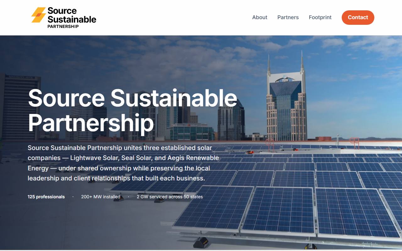 Source Sustainable Partnership website, built by Fountainhead